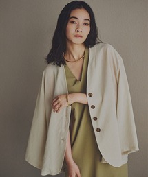 ノーカラージャケット（イエロー/黄色系）ファッション通販