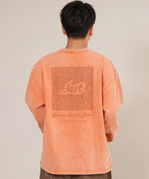 lost（ロスト）の「ムラサキスポーツ限定【...LOST/ロスト】長袖 Tシャツ ロンT メンズ バックプリント ペイズリー柄 SPACER LS TEE L25F-2202（Tシャツ/カットソー・メンズ・ホワイト/オレンジ・M/L/XL）」の7枚目の写真