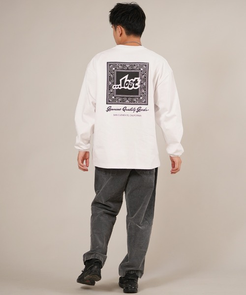 lost（ロスト）の「ムラサキスポーツ限定【...LOST/ロスト】長袖 Tシャツ ロンT メンズ バックプリント ペイズリー柄 SPACER LS TEE L25F-2202（Tシャツ/カットソー・メンズ・ホワイト/オレンジ・M/L/XL）」の9枚目の写真