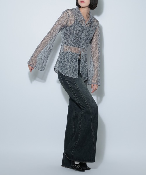 PAGEBOY(ページボーイ)の「チュールフラワーエリツキトップス(シャツ/ブラウス・レディース・オフホワイト/ブラック・FREE)」の16枚目の写真