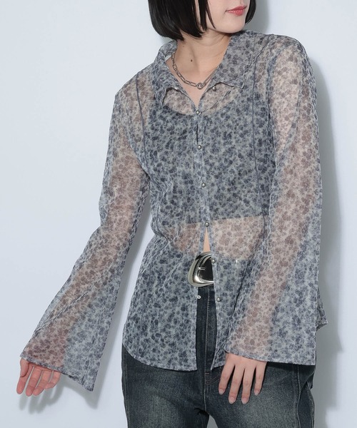 PAGEBOY(ページボーイ)の「チュールフラワーエリツキトップス(シャツ/ブラウス・レディース・オフホワイト/ブラック・FREE)」の19枚目の写真