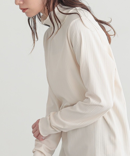 n'OrLABEL(ノアールレーベル)の「【保湿】ランダムリブカットソー(Tシャツ/カットソー・レディース・アイボリー/ブラック/グレー系その他/ブラック系その他/グレー/ベージュ系その他・S~M/L~LL/3L)」の2枚目の写真