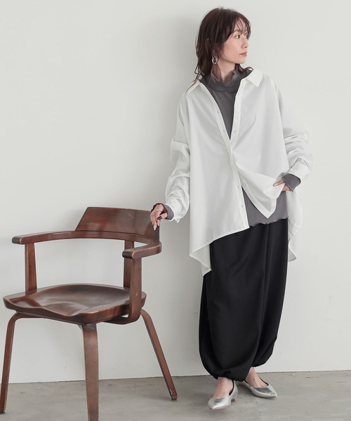n'OrLABEL(ノアールレーベル)の「【保湿】ランダムリブカットソー(Tシャツ/カットソー・レディース・アイボリー/ブラック/グレー系その他/ブラック系その他/グレー/ベージュ系その他・S~M/L~LL/3L)」の21枚目の写真