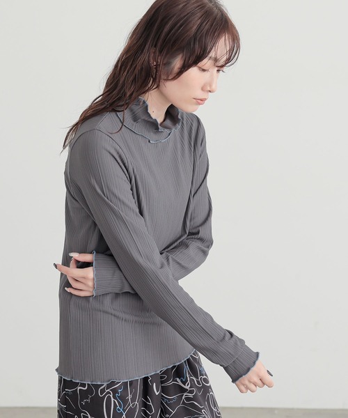 n'OrLABEL(ノアールレーベル)の「【保湿】ランダムリブカットソー(Tシャツ/カットソー・レディース・アイボリー/ブラック/グレー系その他/ブラック系その他/グレー/ベージュ系その他・S~M/L~LL/3L)」の22枚目の写真
