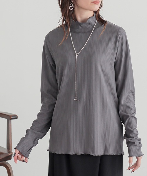 n'OrLABEL(ノアールレーベル)の「【保湿】ランダムリブカットソー(Tシャツ/カットソー・レディース・アイボリー/ブラック/グレー系その他/ブラック系その他/グレー/ベージュ系その他・S~M/L~LL/3L)」の18枚目の写真