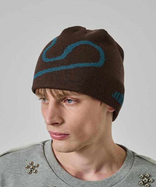 Jieda（ジエダ）の「【JieDa】J LOGO KNIT CAP（ニットキャップ/ビーニー・メンズ・ブラウン/ブラック・FREE）」の2枚目の写真