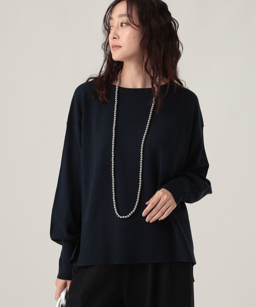 Elura（エルーラ）の「毛玉しらずボートプルオーバー/571778（ニット/セーター・レディース・ダークブラウン/グレイッシュベージュ/ブラック/レッド/キャメル/ネイビー/グリーン/ホワイト系その他/ライトベージュ/ライトブルー・LARGE/MEDIUM）」の8枚目の写真