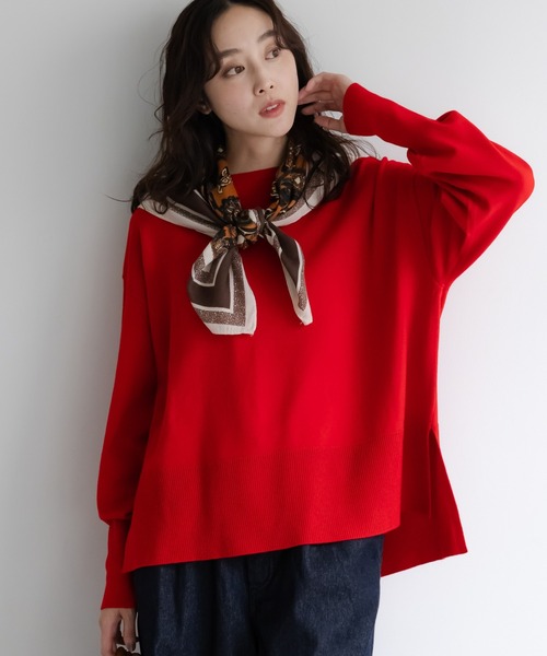 Elura（エルーラ）の「毛玉しらずボートプルオーバー/571778（ニット/セーター・レディース・ダークブラウン/グレイッシュベージュ/ブラック/レッド/キャメル/ネイビー/グリーン/ホワイト系その他/ライトベージュ/ライトブルー・LARGE/MEDIUM）」の10枚目の写真