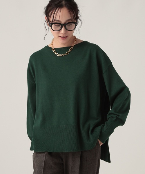 Elura（エルーラ）の「毛玉しらずボートプルオーバー/571778（ニット/セーター・レディース・ダークブラウン/グレイッシュベージュ/ブラック/レッド/キャメル/ネイビー/グリーン/ホワイト系その他/ライトベージュ/ライトブルー・LARGE/MEDIUM）」の6枚目の写真