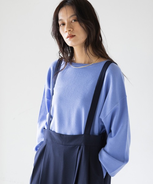 Elura（エルーラ）の「毛玉しらずボートプルオーバー/571778（ニット/セーター・レディース・ダークブラウン/グレイッシュベージュ/ブラック/レッド/キャメル/ネイビー/グリーン/ホワイト系その他/ライトベージュ/ライトブルー・LARGE/MEDIUM）」の7枚目の写真