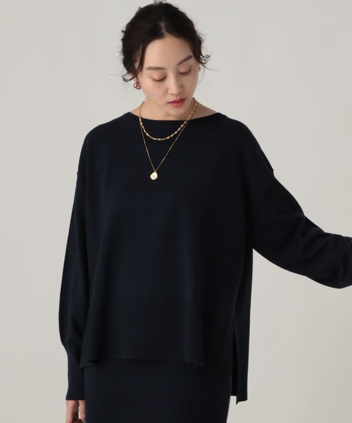 Elura（エルーラ）の「毛玉しらずボートプルオーバー/571778（ニット/セーター・レディース・ダークブラウン/グレイッシュベージュ/ブラック/レッド/キャメル/ネイビー/グリーン/ホワイト系その他/ライトベージュ/ライトブルー・LARGE/MEDIUM）」の3枚目の写真