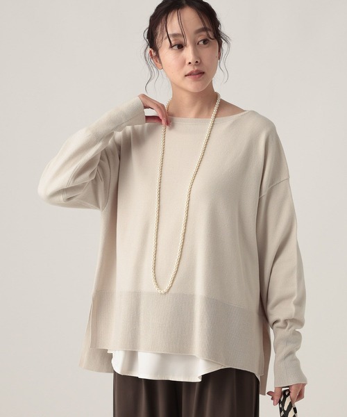 Elura（エルーラ）の「毛玉しらずボートプルオーバー/571778（ニット/セーター・レディース・ダークブラウン/グレイッシュベージュ/ブラック/レッド/キャメル/ネイビー/グリーン/ホワイト系その他/ライトベージュ/ライトブルー・LARGE/MEDIUM）」の15枚目の写真