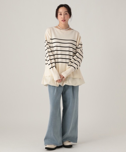 Elura（エルーラ）の「毛玉しらずボートプルオーバー/571778（ニット/セーター・レディース・ダークブラウン/グレイッシュベージュ/ブラック/レッド/キャメル/ネイビー/グリーン/ホワイト系その他/ライトベージュ/ライトブルー・LARGE/MEDIUM）」の16枚目の写真