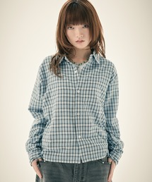 MSG（エムエスジー）の「ボックスシルエット ショート丈 マルチチェック長袖シャツ（シャツ/ブラウス）」