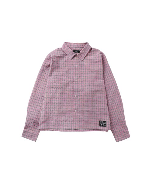 ボックスシルエット ショート丈 マルチチェック長袖シャツ【UNISEX