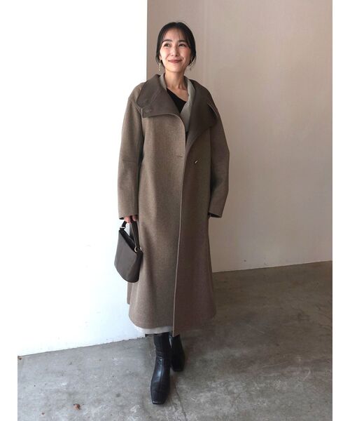 ウールジャージスタンドカラーコート（チェスターコート）｜LAGUNAMOON