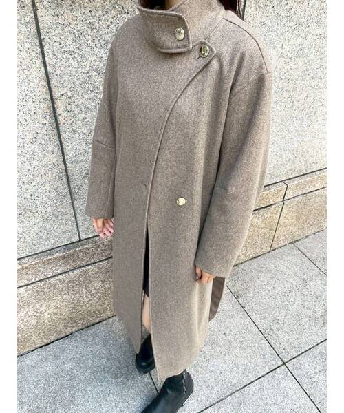LAGUNAMOON(ラグナムーン)の「ウールジャージスタンドカラーコート(チェスターコート・レディース・ライトグリーン/ブラウン/チャコールグレー・SMALL/MEDIUM)」の16枚目の写真