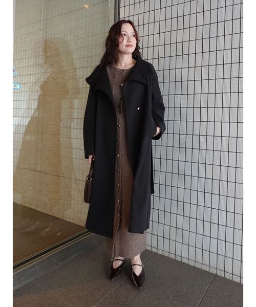 ウールジャージスタンドカラーコート（チェスターコート）｜LAGUNAMOON