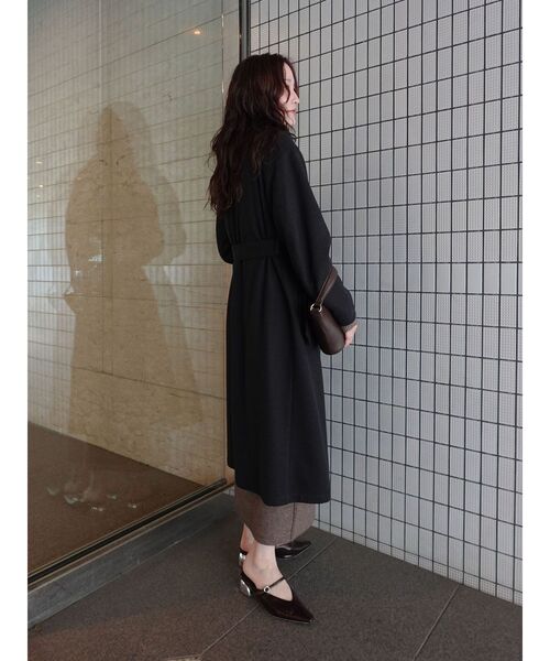 LAGUNAMOON(ラグナムーン)の「ウールジャージスタンドカラーコート(チェスターコート・レディース・ライトグリーン/ブラウン/チャコールグレー・SMALL/MEDIUM)」の15枚目の写真