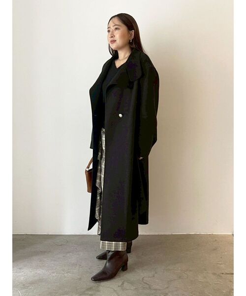 LAGUNAMOON(ラグナムーン)の「ウールジャージスタンドカラーコート(チェスターコート・レディース・ライトグリーン/ブラウン/チャコールグレー・SMALL/MEDIUM)」の13枚目の写真