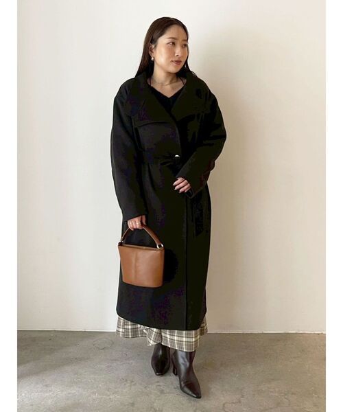 ウールジャージスタンドカラーコート（チェスターコート）｜LAGUNAMOON