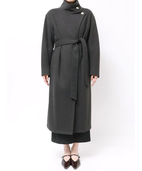 LAGUNAMOON(ラグナムーン)の「ウールジャージスタンドカラーコート(チェスターコート・レディース・ライトグリーン/ブラウン/チャコールグレー・SMALL/MEDIUM)」の20枚目の写真