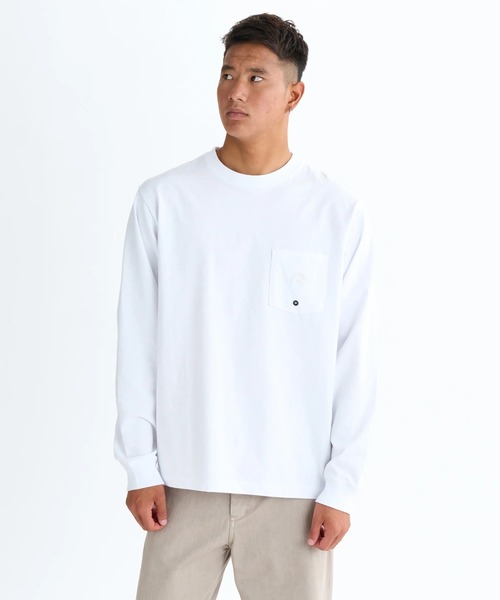 Quiksilver（クイックシルバー）の「BW BUBBLE POCKET LT/クイックシルバーポケット付き長袖ロンT（Tシャツ/カットソー・メンズ・ホワイト/ブラック/ベージュ・LARGE/X-LARGE/SMALL/MEDIUM）」の5枚目の写真