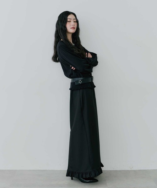 thinkto】フロントポケットフリルスカート（スカート）｜thinkto