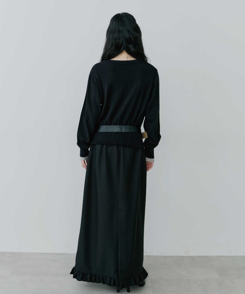 thinkto フロントポケットフリルスカート ブラウン 〜 cheese thinkto