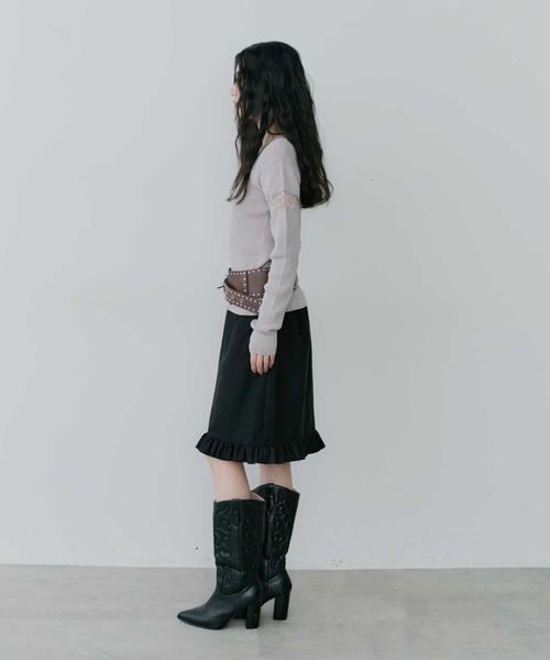 thinkto】フロントポケットフリルスカート（スカート）｜thinkto