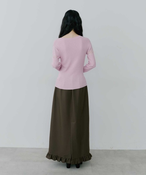 thinkto フロントポケットフリルスカート ブラウン 〜 cheese thinkto】フロントポケットフリルスカート（スカート）｜thinkto