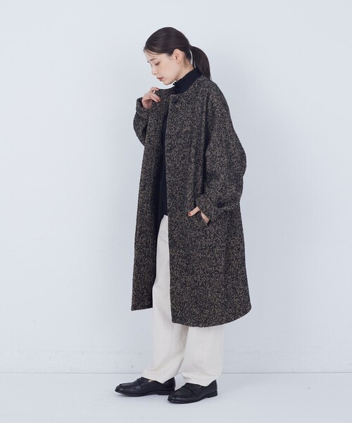 ADIEU TRISTESSE(アデュートリステス)の「ノーカラーコート(その他アウター・レディース・ベージュ/ブラックミックス・38)」の14枚目の写真