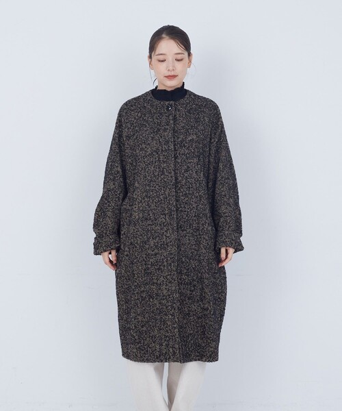ADIEU TRISTESSE(アデュートリステス)の「ノーカラーコート(その他アウター・レディース・ベージュ/ブラックミックス・38)」の17枚目の写真
