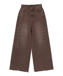 【HL】LACE-UP WIDE DENIM PANTS WASHED (SET-UP)