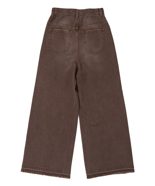 CONVERSE TOKYO（コンバーストウキョウ）の「【HL】LACE-UP WIDE DENIM PANTS WASHED (SET-UP)（デニムパンツ・レディース・ボルドー/グレー・SMALL/MEDIUM）」の3枚目の写真