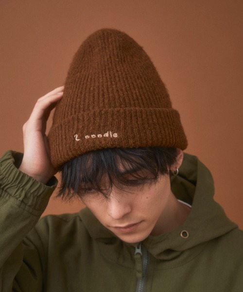 Zooodle(ズードル)の「Logo stitch beanie - ロゴステッチビーニー -(ニットキャップ/ビーニー・メンズ・ブラック/ブラウン・FREE)」の3枚目の写真