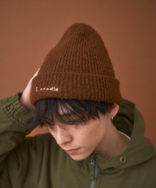 Zooodle(ズードル)の「Logo stitch beanie - ロゴステッチビーニー -(ニットキャップ/ビーニー・メンズ・ブラック/ブラウン・FREE)」の6枚目の写真
