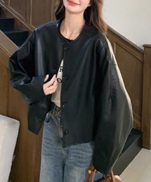 ノーカラージャケット（合成皮革/人工皮革）ファッション通販 - ZOZOTOWN