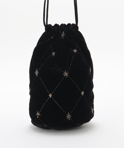 La TOTALITE（ラトータリテ）の「SARA MALLIKA/サラマリカ VELVET BEADS ミニバッグ（クラッチバッグ・レディース・ブラック・FREE）」の3枚目の写真