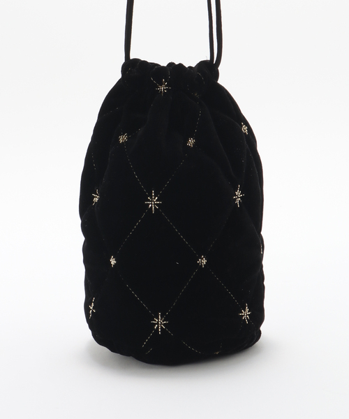 La TOTALITE（ラトータリテ）の「SARA MALLIKA/サラマリカ VELVET BEADS ミニバッグ（クラッチバッグ・レディース・ブラック・FREE）」の5枚目の写真