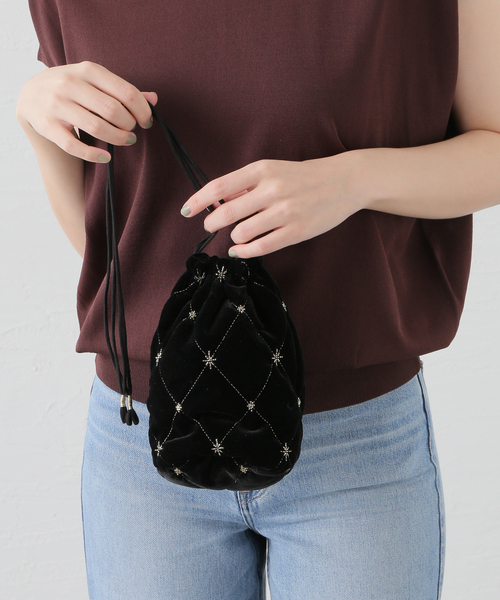 La TOTALITE（ラトータリテ）の「SARA MALLIKA/サラマリカ VELVET BEADS ミニバッグ（クラッチバッグ・レディース・ブラック・FREE）」の11枚目の写真