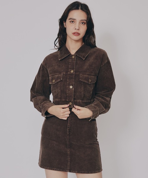 REDYAZEL（レディアゼル）の「【セットアップ可能】ヴィンテージライクコーデュロイジャケット（スーツジャケット・レディース・ネイビー/キャメル/ダークブラウン・FREE）」の2枚目の写真