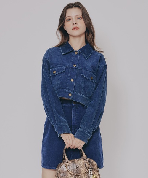 REDYAZEL（レディアゼル）の「【セットアップ可能】ヴィンテージライクコーデュロイジャケット（スーツジャケット・レディース・ネイビー/キャメル/ダークブラウン・FREE）」の3枚目の写真