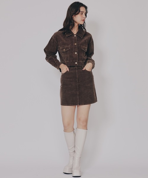 REDYAZEL（レディアゼル）の「【セットアップ可能】ヴィンテージライクコーデュロイジャケット（スーツジャケット・レディース・ネイビー/キャメル/ダークブラウン・FREE）」の17枚目の写真