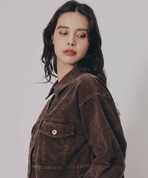 REDYAZEL（レディアゼル）の「【セットアップ可能】ヴィンテージライクコーデュロイジャケット（スーツジャケット・レディース・ネイビー/キャメル/ダークブラウン・FREE）」の12枚目の写真