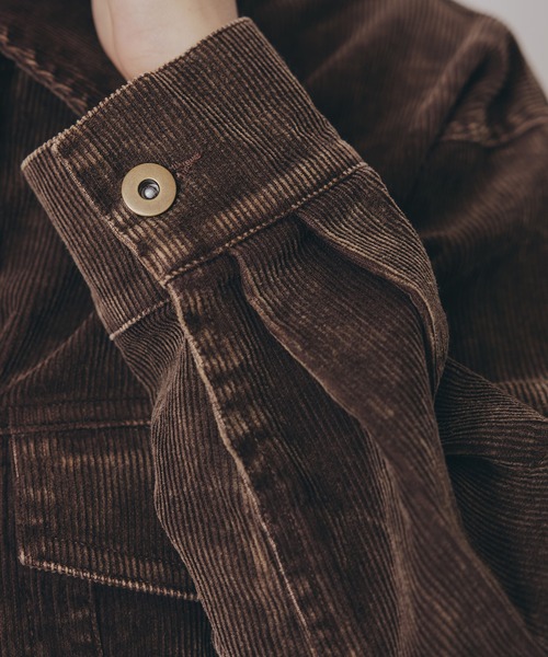 REDYAZEL（レディアゼル）の「【セットアップ可能】ヴィンテージライクコーデュロイジャケット（スーツジャケット・レディース・ネイビー/キャメル/ダークブラウン・FREE）」の13枚目の写真