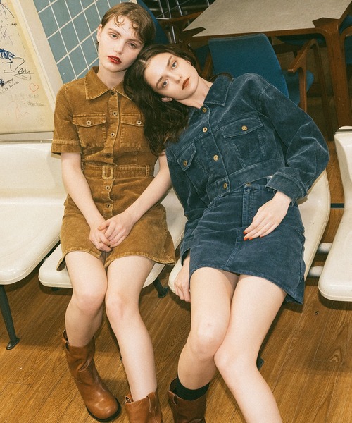 REDYAZEL（レディアゼル）の「【セットアップ可能】ヴィンテージライクコーデュロイジャケット（スーツジャケット・レディース・ネイビー/キャメル/ダークブラウン・FREE）」の22枚目の写真