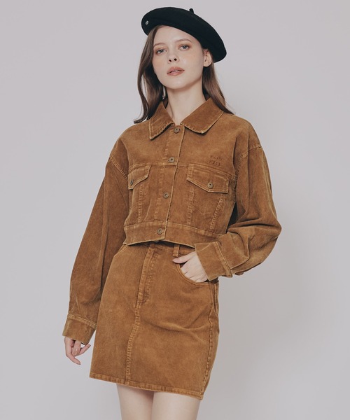 REDYAZEL（レディアゼル）の「【セットアップ可能】ヴィンテージライクコーデュロイジャケット（スーツジャケット・レディース・ネイビー/キャメル/ダークブラウン・FREE）」の7枚目の写真