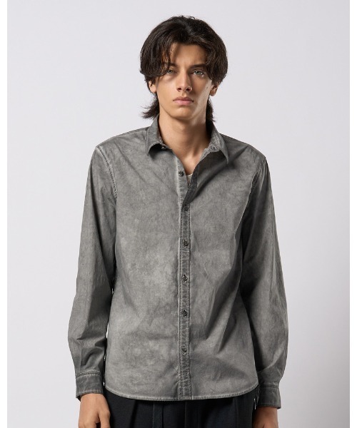 wjk（ダヴルジェイケイ）の「dyed regular shirt（シャツ/ブラウス・メンズ・ダークグレー/ライトグレー/ライトブルー・SMALL/MEDIUM/LARGE/X-LARGE）」の4枚目の写真