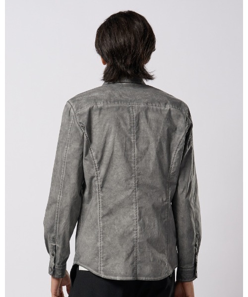 wjk（ダヴルジェイケイ）の「dyed regular shirt（シャツ/ブラウス・メンズ・ダークグレー/ライトグレー/ライトブルー・SMALL/MEDIUM/LARGE/X-LARGE）」の6枚目の写真